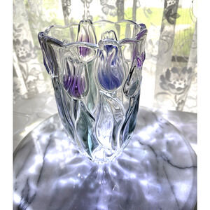 Tivoli 8" Flower Vase by Mikasa Spring Debut Embossed Tulips Vintage Germany